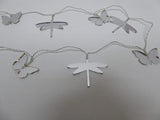 10 LED Mirror Dragonfly and Butterfly Lights - White Butterfly