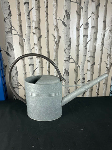 10 ltr Galvanised Watering can 10L H44cm White Garden Planter Unbranded