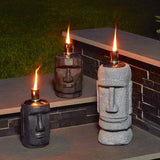 The Outdoor Living Company Oil Burner Statue MOAI TIKI Head Garden 31cm The Outdoor Living Company