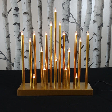 Light-Up Christmas Decoration Gold Candle Bridge With 18 Bulbs Unbranded