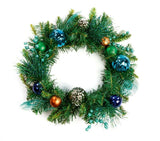 Premier Mid Winters Dream Pre-Decorated Peacock Christmas Wreath 50cm - Retail ABC - Branded Goods - Discount Prices