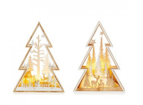 Premier Decorations Battery Operated Tree Shape Woodland Scene 35cm - Assorted Premier