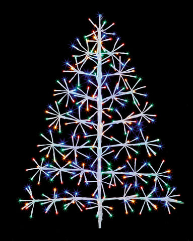 90cm White Starburst Christmas Tree with 296 Multi Coloured Twinkling LED's - Retail ABC - Branded Goods - Discount Prices