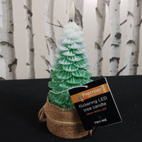 Premier Decorations Christmas Tree Warm White Flickering LED Wax Candle, Premier