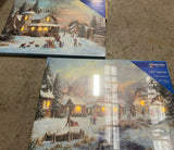 Premier 2 Pack of 40x30cm Snow Winter LED Light Up Canvas Christmas Decorations - Retail ABC - Branded Goods - Discount Prices