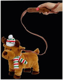 Premier 26cm Musical Walking Christmas Reindeer with Striped Hat and Scarf Toy - Retail ABC - Branded Goods - Discount Prices