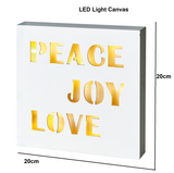 LED LIGHT UP MARQUEE CANVAS Wall Art Poster Picture Prints Home Love Peace Laugh Premier