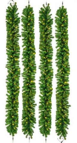 4 x 2.7m Connectable Pre-Lit Garlands Multi-action Warm White LEDs Outdoor - Retail ABC - Branded Goods - Discount Prices