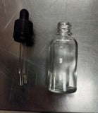 5 x 30ml Clear Glass Bottle with Pipette Bottles Round Empty Boston Eye Dropper Unbranded