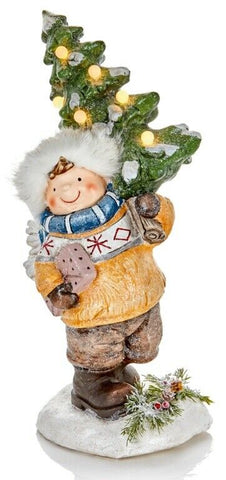 62cm Child Carrying Tree LED Lit Ornament Battery Operated Christmas Decoration - Retail ABC - Branded Goods - Discount Prices