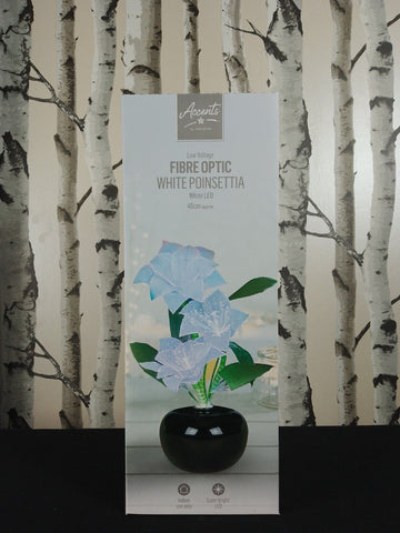 Accents by Premier 40cm FO White Poinsettia, Low Voltage Fibre Optic LED Accents by Premier