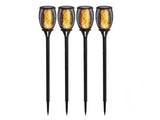 8× Flame Effect Solar Outdoor Lights Stake Garden Path Flickering LED Torch Lamp Unbranded