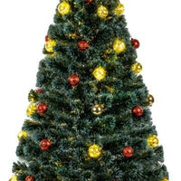 1.2m / 4ft Fibre Optic Christmas Tree with Baubles Multi-action Flashing DAMAGED - Retail ABC - Branded Goods - Discount Prices