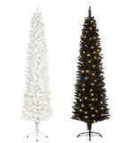 6.5ft 2mtr Pre-lit 120 LED Pencil Slim Christmas Tree Xmas White or Black Premier