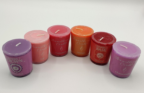 Votive Candles - Set of 4  Unique Scents Different Colours 30 Hours Burning Time MELTING WAX
