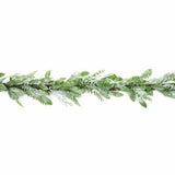 Premier Aisle Frosted Glitter Leaf Christmas Garland Green 180cm Decoration Premier