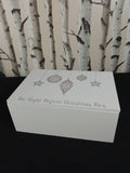 ""29x20cm 2 Asst White Christmas Box Gold & Silver "" Unbranded