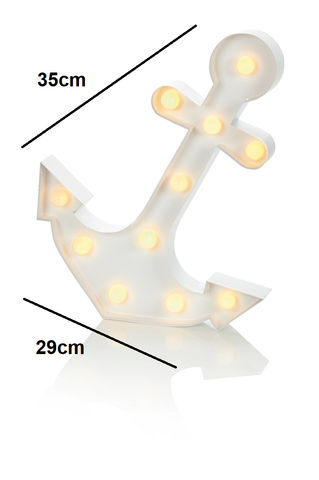 NEW LIT MARQUEE Metal Anchor Sign LED Lights 29 x 35cm Wall Art Picture BL161060 OOTB