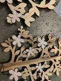 Premier 2 Pack Wooden Tree with White Iridescent Glitter Flower Home Decoration Premier