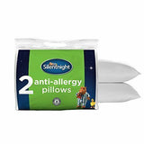 NEW SEALED Silentnight Anti-Allergy Anti Bacterial Pillow Pair - White Pack of 2 - Retail ABC - Branded Goods - Discount Prices