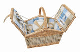 Luxury  2 Person Winged Picnic Basket Checked lined Premier