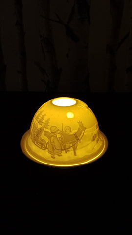 Christmas Porcelain LED White Tea Light Dome Shape Unbranded