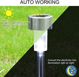 premier 10 Pack Solar Powered Stainless Steel Garden post lights Premier