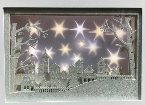 Premier 30cm Snowy Village Lit Musical Christmas Carol Diorama Light Up Box - Retail ABC - Branded Goods - Discount Prices