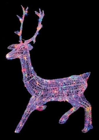 Premier 1.4M Soft Acrylic Stag 300 Multicolour LED Outdoor Christmas Decoration - Retail ABC - Branded Goods - Discount Prices